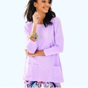 Lilly Pulitzer Elba Sweater in light purple.